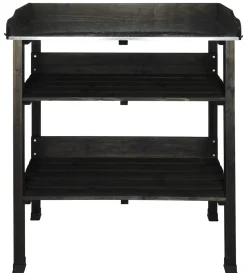Planteringsbord utomhus svart, 76 x 37 x 92 cm