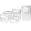 Plastburkar med lock stapelbara, 5-pack