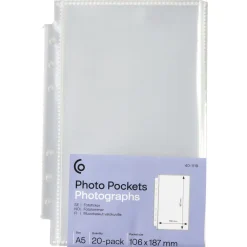 Plastfickor fotoalbum A5 refill, transparent
