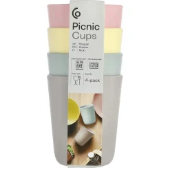 Plastmuggar 35 cl, olika färger, 4-pack
