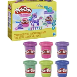 Play-Doh Sparkle glitter leklera 6-pack, från 2 år