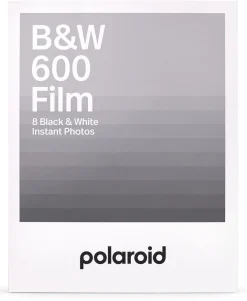 Polaroid 600 B&W svartvit film med vit ram, 107 x 88 mm
