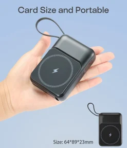 Powerbank 10 000mAh med trådlös laddning 15 W