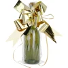 Presentförpackning flaska guld med rosett, 2-pack
