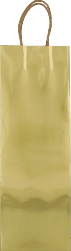 Presentpåse flaska guld, FSC