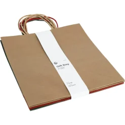 Presentpåse kraftpapper 3 färger 6-pack