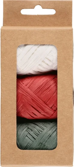 Presentsnöre raffia 5 meter, 3-pack