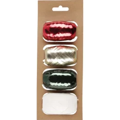 Presentsnöre plast röd/guld/grön/vit 5 mm x 20 m 4-pack