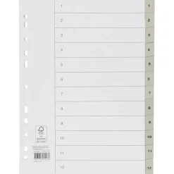 Pärmregister 1–12 A4, papper