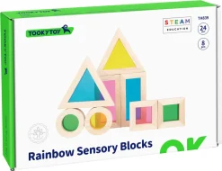 Regnbågsklossar sensory blocks 8 delar, från 2 år