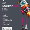 Ritblock A5 halvtransparent papper, 50 ark