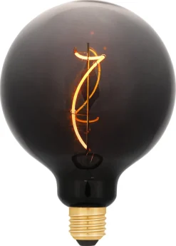 Rökfärgad globlampa dimbar LED G125 E27 Smokey, svart