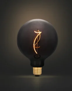Rökfärgad globlampa dimbar LED G125 E27 Smokey, svart