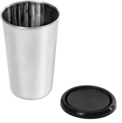 Rostfri mugg med tättslutande silikonlock, 30 cl, Modernum