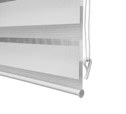 Rullgardin Dag & Natt, skruvfri med kulkedja, vit
