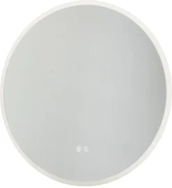 Rund badrumsspegel med dimbar belysning, vit, 60 cm