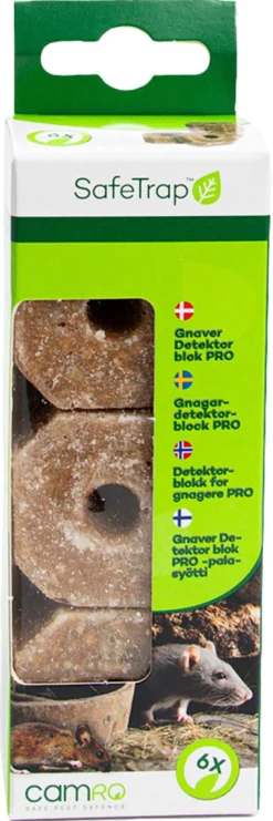 SafeTrap gnagardetektorblock Pro, lockbete för möss