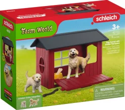 Schleich hundkoja med 2 golden retrievers, från 5 år