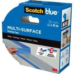 ScotchBlue blå maskeringstejp utomhus, bred 36 mm x 41 m
