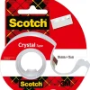 Scotch Crystal tejphållare med klar tejp, 15 m