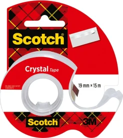 Scotch Crystal tejphållare med klar tejp, 15 m