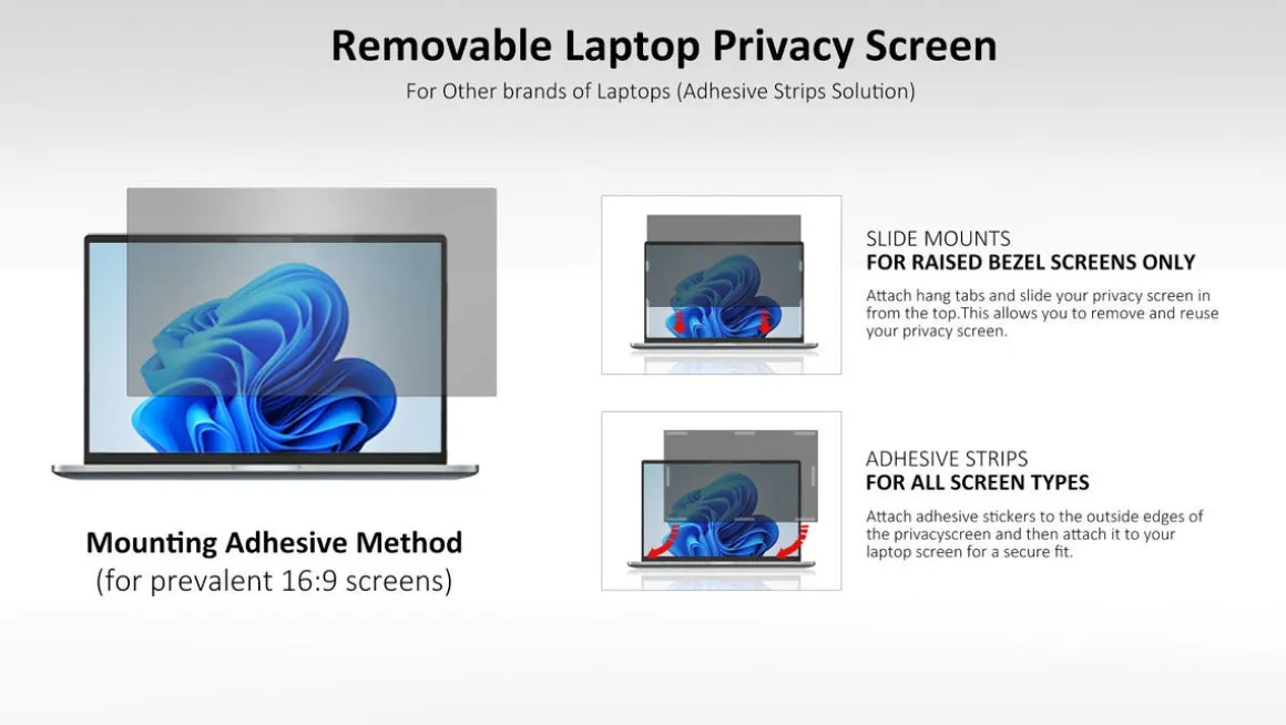 Sekretessfilter laptop, privacy filter, 14 tum 16:9