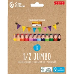 Sense Jumbo färgpennor, 12-pack