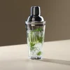 Shaker drink och cocktail, glas och rostfritt stål, 400 ml