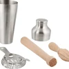 Shaker set, 4 delar, rostfritt stål och trä