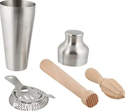 Shaker set, 4 delar, rostfritt stål och trä