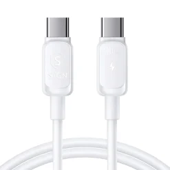 SiGN USB-C till USB-C-kabel 100W, vit