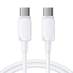 SiGN USB-C till USB-C-kabel 100W, vit