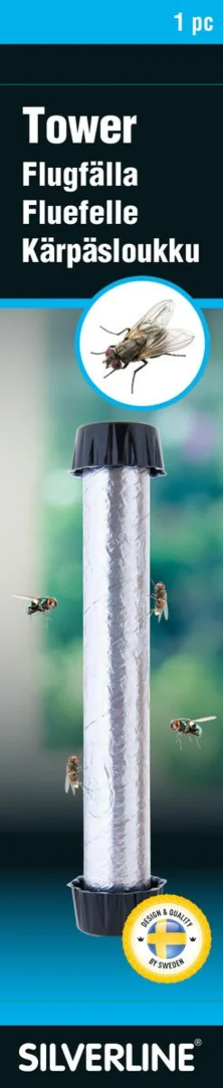 Silverline Tower flugfälla, flugfångare inomhus, 2-pack