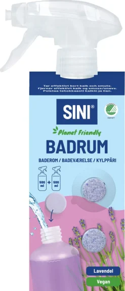 Sini badrumsrengöring sprayflaska och 2 tabs, startset