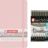 Skissblock och 8 Pigma Micron pennor, Sakura