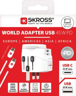 Skross Pro Light USB World universal reseadapter