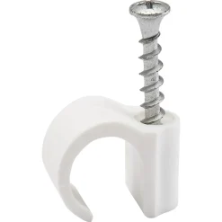 Skruvklammer för kablar, rör och slangar, vit, 25-pack