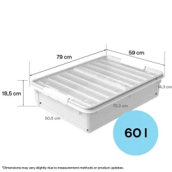 SmartStore Bedroller stor sänglåda med hjul 60 liter
