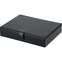 Smyckeskrin herr, smyckesbricka med lock, stapelbar, svart