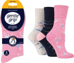 SockShop Gentle Grip damstrumpor, 37-42, 3-pack