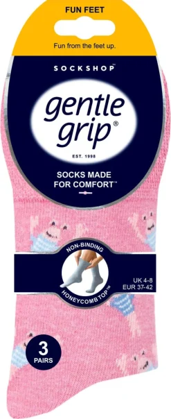 SockShop Gentle Grip damstrumpor, 37-42, 3-pack