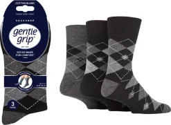 SockShop Gentle Grip herr strumpor. 39-45, 3-pack