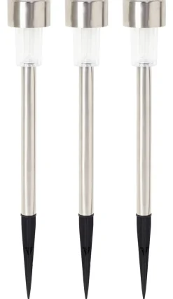 Solcellslampa markspjut för rabatt och gång, 3-pack