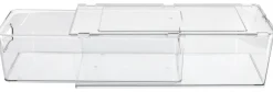 Stapelbar kylskåpsförvaring med utdragbar låda, transparent