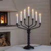 Star Trading Bore adventsljusstake LED, svart metall