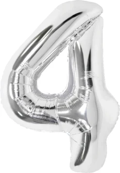 Stor sifferballong silver 82 cm, 0-9, 1-pack