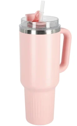 Stor termosmugg med sugrör, 1,2 liter
