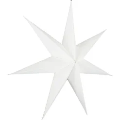 Stor adventsstjärna veckat papper vit 70 cm, Northlight