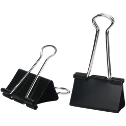 Stora pappersklämmor metall svart 41 mm 24-pack