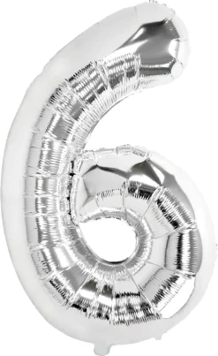 Stor sifferballong silver 82 cm, 0-9, 1-pack